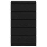 Drawer Cabinet Black Oak 60x36x103 cm Engineered Wood 862008