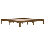 Bed Frame without Mattress Honey Brown Solid Wood Pine 200x200cm 810388