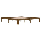 Bed Frame without Mattress Honey Brown Solid Wood Pine 200x200cm 810388