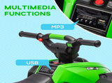 12V Ride-On Quad Bike, with Music, Horn, LED Lights, for Ages 3-5 Years, Green T3398P348325