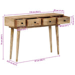 ZNTS Console Table 110x30x75 cm Solid Wood Mango 376069