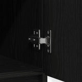 Sideboard with Drawer Black Oak 71x35x65 cm Engineered Wood 861572