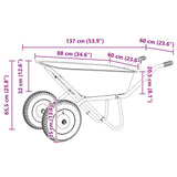 Wheelbarrow Silver and Black 137 x 60 x 65.5 cm Steel 42007972
