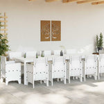 Garden Dining Set 13 pcs White Poly rattan and Cotton 3378626
