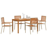 Garden Dining Set 5 pcs Beige Solid Acacia Wood 3365537