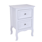 ZNTS Country Style Two-Tier Night Table Large Size White 32687265