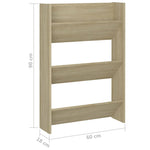Wall Shoe Cabinets 2 pcs Sonoma Oak 60x18x90 cm Engineered Wood 806766