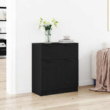 Sideboard with Drawer Black Oak 60 x 30 x 70 cm Engineered Wood 862738