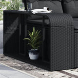 Storage Shelves 2 pcs Black Poly Rattan 365981