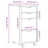 Rolling Cabinet with Drawers MOSS Honey Brown Solid Wood Pine 355903