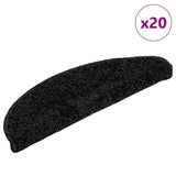 Stair Mats 20 pcs 56x17x3 cm Black Half Round 3365838