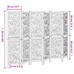 Room Divider 6 Panels White Solid Wood Paulownia 358745