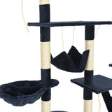 Cat Tree with Sisal Scratching Posts 230-250 cm Blue 170621
