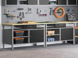 Work Bench Set 2 pcs Black 200 x 55 x 85 cm Steel 3321388