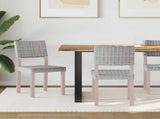 Dining Chair 2 pcs Kubu Rattan White Wash 46 x 55 x 84 cm 42012423