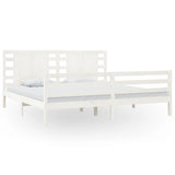Bed Frame without Mattress White 200x200 cm Solid Wood Pine 3104304