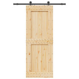 Sliding Door with Hardware Set 85x210 cm Solid Wood Pine 3332714