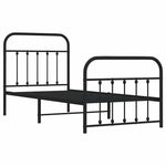 Metal Bed Frame without Mattress with Footboard Black 90x200cm 352589