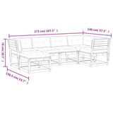 6 Piece Garden Sofa Set with Cushions White Solid Wood Pine 3217041