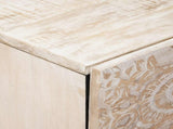 Sideboard with Drawer White 40 x 33.5 x 75 cm Solid Mango Wood 4018391