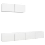 ZNTS TV Cabinets 3 pcs White Engineered Wood 3078703