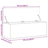 Storage Box Brown Oak 102x35x35 cm Engineered Wood 840694