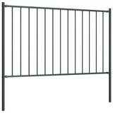 Fence Panel with Posts Powder-coated Steel 1.81x0.75 m Anthracite 145212