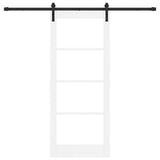 Sliding Door ORKDAL White 83 x 202 cm Solid Pine Wood and Glass 3331970
