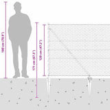 Hexagonal Fence with Post 50 x 1.2 m PVC-Coated Steel Grey Mesh 3353277