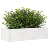 Garden Planter White 90x40x23 cm Solid Wood Pine 847224