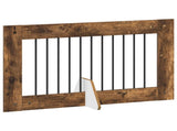 Dog Gate with Stands 4 pcs Smoked Oak 100 x 60 cm 892117