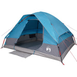 ZNTS Camping Tent Dome 4-Person Blue Waterproof 94778