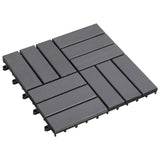 Decking Tile 10 pcs Grey 30 x 30 cm Acacia Hardwood 42046712