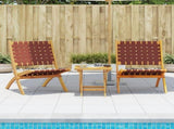 Folding Chairs 2 pcs Red Solid Wood Acacia and Fabric 366511