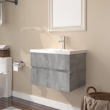 Sink Cabinet with Built-in Basin Grey Sonoma Engineered Wood 3152868