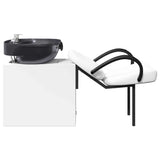Shampoo Chair Manual White and Black 63 x 141 x 92 cm PVC 42009071