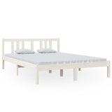 Bed Frame without Mattress White Solid Wood 140x200 cm 814885