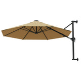 Wall-Mounted Garden Parasol with Metal Pole 300 cm Taupe 44866