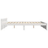 Bed Frame without Mattress White Solid Wood 200x200 cm 815065