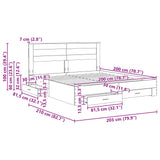 Bed Frame Concrete Grey 200 x 200 cm Engineered Wood 3409955
