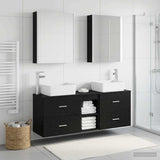 Bathroom Furniture Set 5 pcs Black Oak 3406848