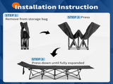Folding Camping Cot Bed with Soft Pad, Portable Outdoor Cot, Adults Sleeping Bed 92690185
