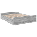 Bed Frame with Drawers without Mattress Grey Sonoma 150x200 cm King Size 3280291