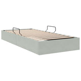 Storage Bed with Mattress Light Grey 100 x 203 cm Velvet 3370132