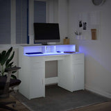 Desk with LED Lights White 120x55x91 cm Engineered Wood 3309411