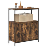 Bathroom Cabinet with Shelves Smoked Oak 76.5x35x95 cm 861919
