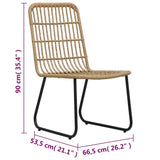 Garden Chair Set of 2 Oak and Black PE Rattan Standard Tough 48582