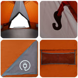 Teepee Tent 6-Person Grey and Orange 431 x 366 x 185 cm 42004073