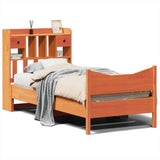Bed Frame without Mattress Wax Brown 75x190 cm Small Single Solid Wood Pine 3323403