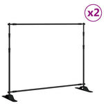 Backdrop Stands 2 pcs Black 254x243 cm Steel 3187466